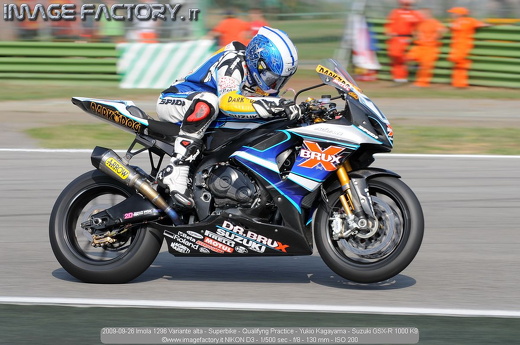 2009-09-26 Imola 1296 Variante alta - Superbike - Qualifyng Practice - Yukio Kagayama - Suzuki GSX-R 1000 K9